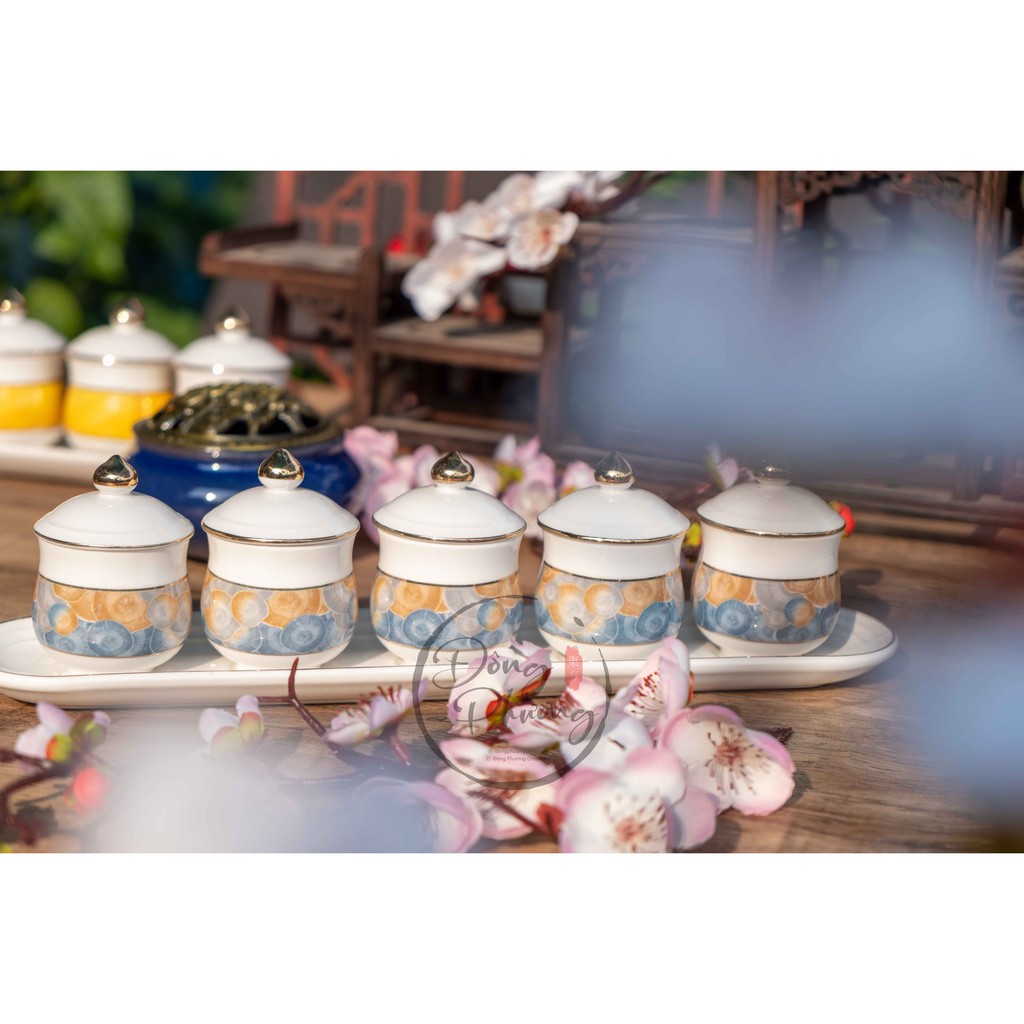 [ĐỒ THỜ CÚNG] CHUNG NƯỚC CÚNG SỨ TRẮNG VÂN XANH NGỌC CAO CẤP