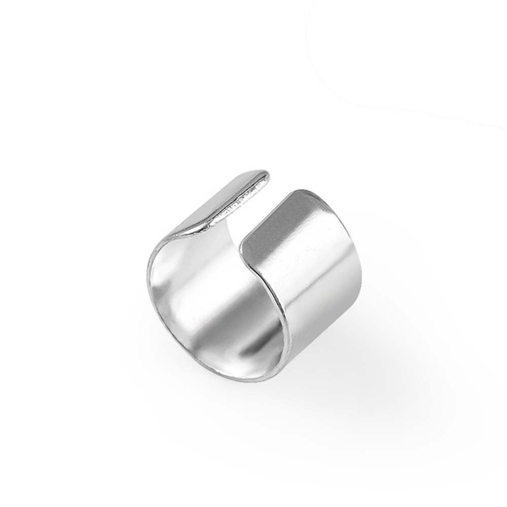 Hoa tai dạng kẹp hình tròn hai màu đơn giản