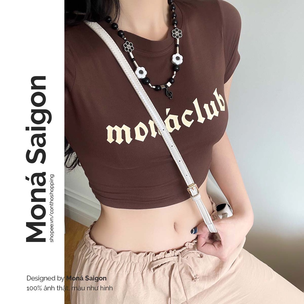 MONÁ Áo croptop thun cotton 4 chiều LISA CROPTOP