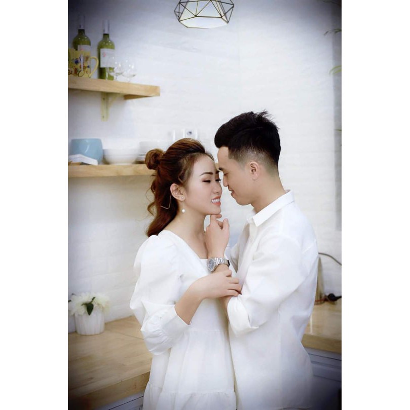 Áo đôi nam nữ thời trang dài tay thu đông - Set áo váy sơ mi đôi chất đẹp -HQCOUPLE- AV70 (có ảnh thật) Yo