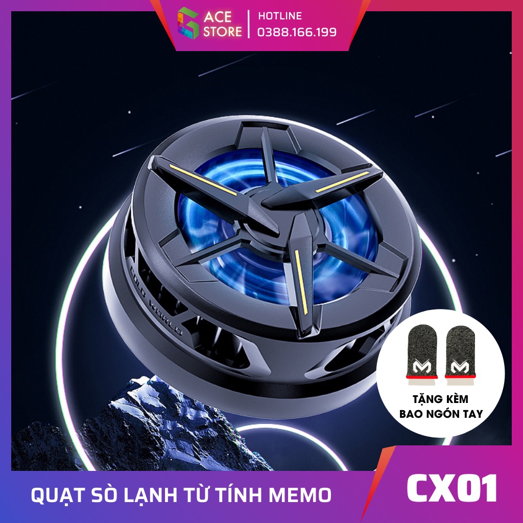 Memo CX01 | Quạt tản nhiệt sò lạnh từ tính dành cho điện thoại và máy tính bảng