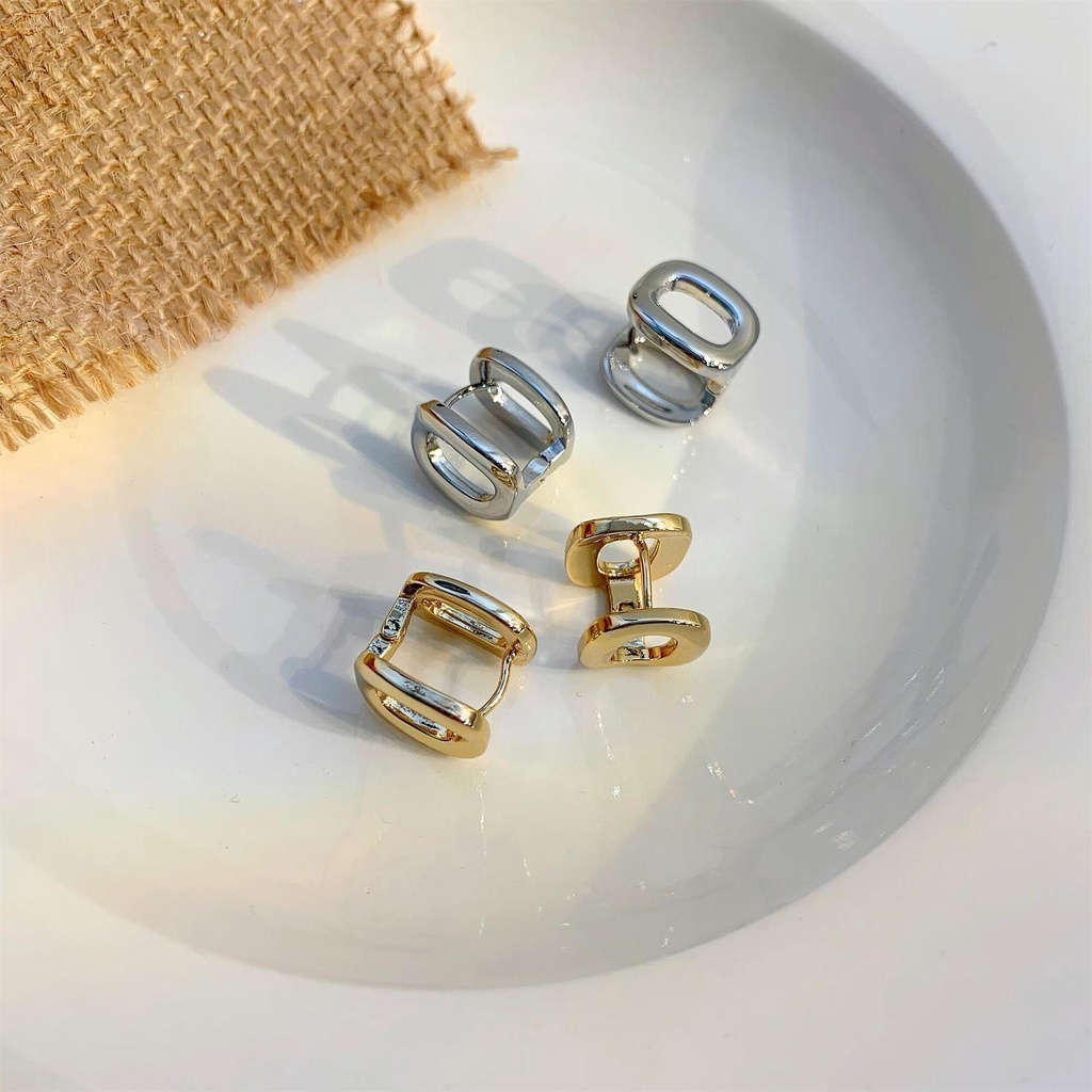 VANES1 Đôi Bông Tai Hình Oval Màu Trơn Phong Cách Hàn Quốc Thời Trang Cho Nữ