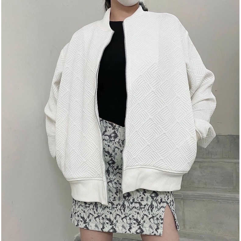 ÁO KHOÁC BOMBER MÀU TRẮNG
