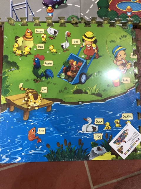 Thảm xốp ghép hoạt hình/chữ số bộ 4 miếng 60x60cm