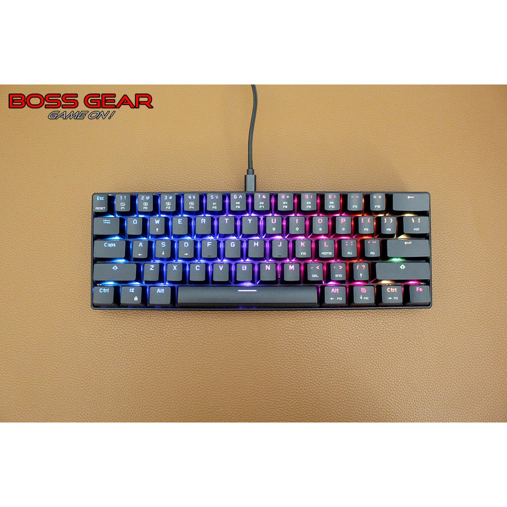 [Mã SKAMPUSHA7 giảm 8% đơn 250k]Bàn phím cơ 60 Motospeed CK61 RGB ( Kailh Box SwitchLED RGBDây cáp rời )