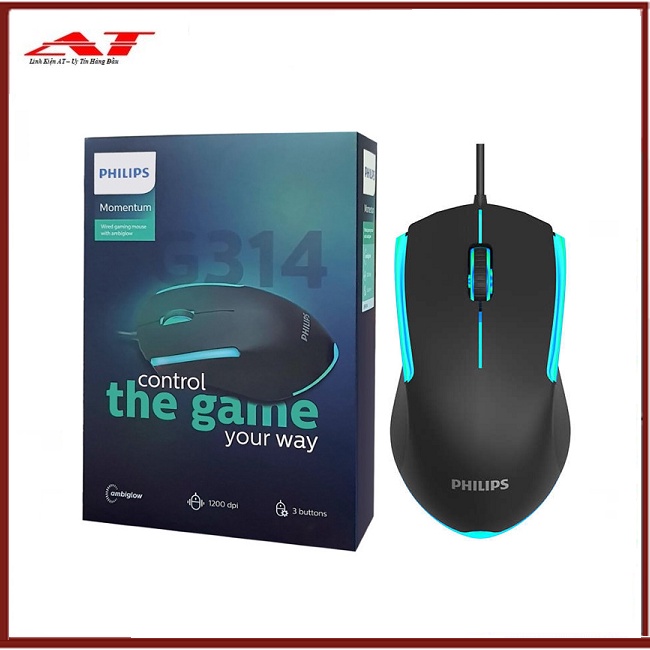 Chuột chuyên game Philips G314 (SPK9314) led đa màu - DPI 1200 - AT