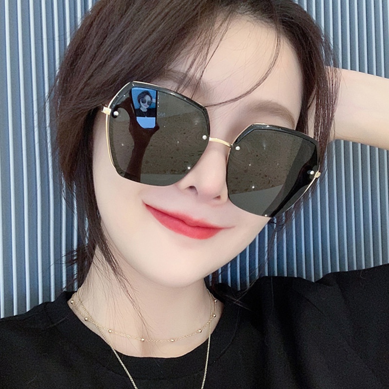 Kính Mát Gọng Vuông Kim Loại Chống Tia UV400 Phong Cách Retro Thời Trang