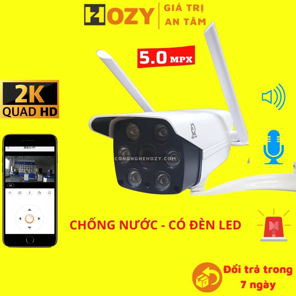 Camera wifi ngoài trời 5.0mpx V380 pro, camera giám sát chống nước quay đêm có màu siêu nét  V587 | BigBuy360 - bigbuy360.vn