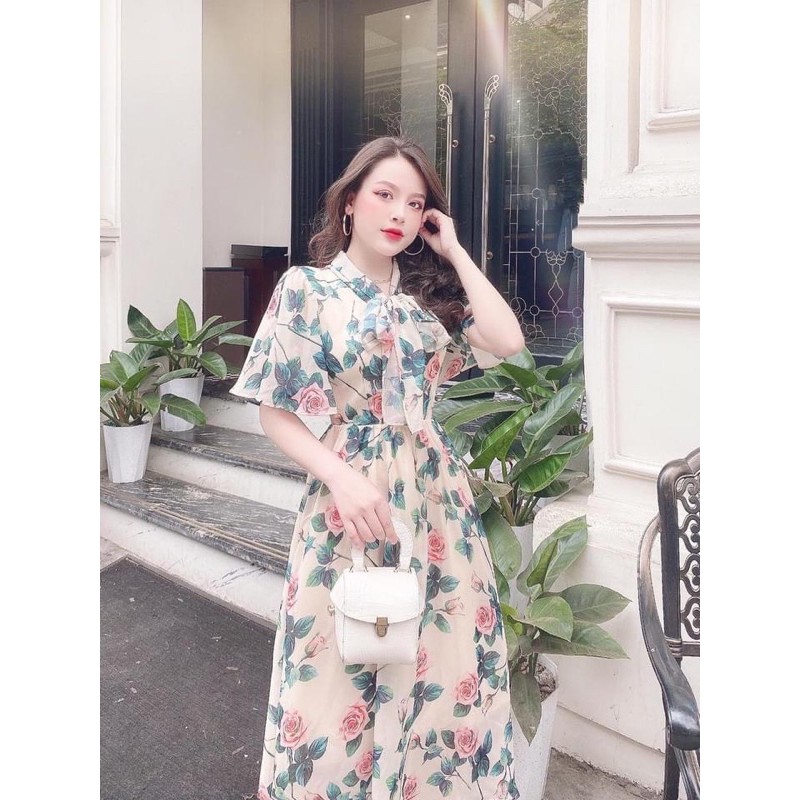 [Mã WASTMINI giảm 10% tối đa 30K đơn 150K] VÁY HOA VOAN CỔ NƠ | BigBuy360 - bigbuy360.vn