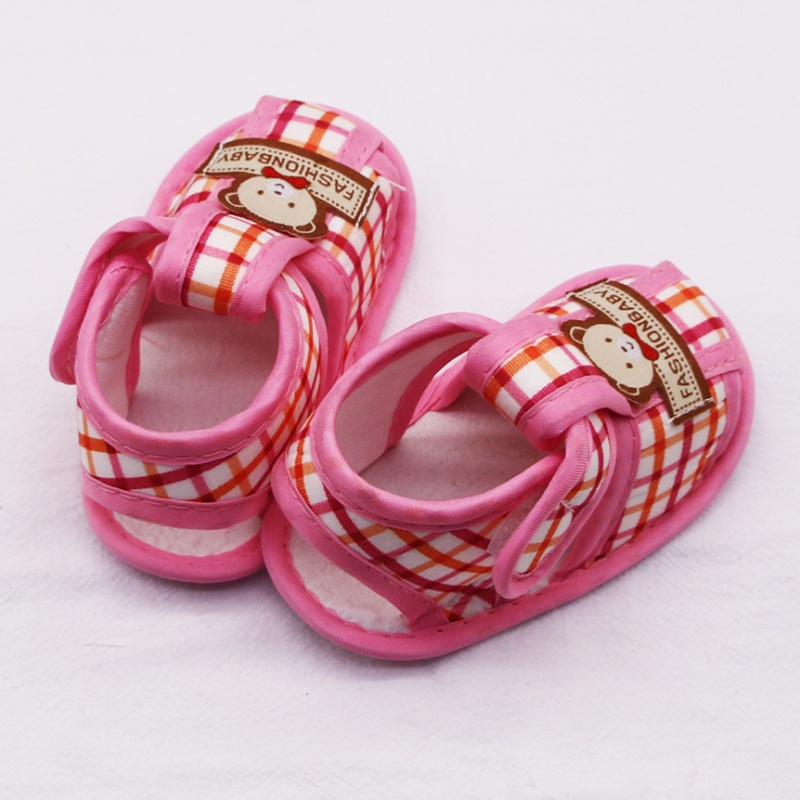 Xăng đan Cotton Đế Mềm Khoét Rỗng In Hình Gấu Thời Trang Mùa Hè Cho Bé
