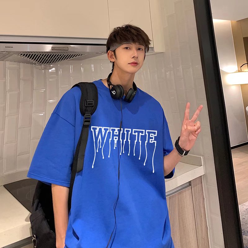 Áo Thun Tay Ngắn Dáng Rộng In Chữ Phong Cách Hip Hop Đường Phố Hàn Quốc Thời Trang Mùa Hè Cho Nam Và Nữ M-8XL