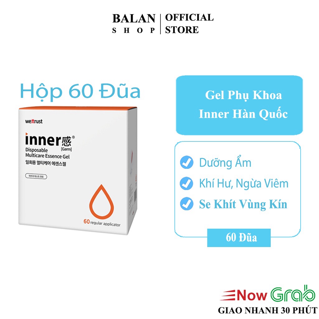 Gel Inner Chính Hãng Hàn Quốc - Gel Vệ Sinh Phụ Nữ Kít - Hồng - Thơm Vùng Kín, Cân Bằng PH, Ngăn Ngứa, Hôi - Hộp 60 Ống