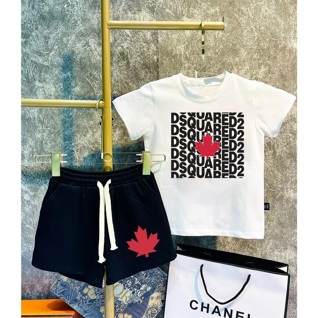 Bộ quần áo dasquare canada cho bé , set áo phông quần short bé trai unisex , Kid_genz