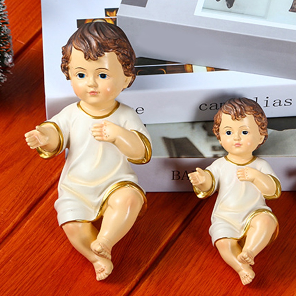 Mô hình Chúa Jesus sơ sinh bằng nhựa resin trang trí nhà cửa dịp lễ giáng sinh