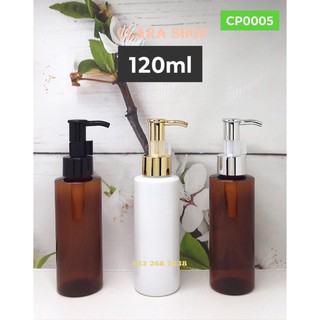 Chai pet vai ngang 120ml vòi ấn - Chai chiết mỹ phẩm 120ml