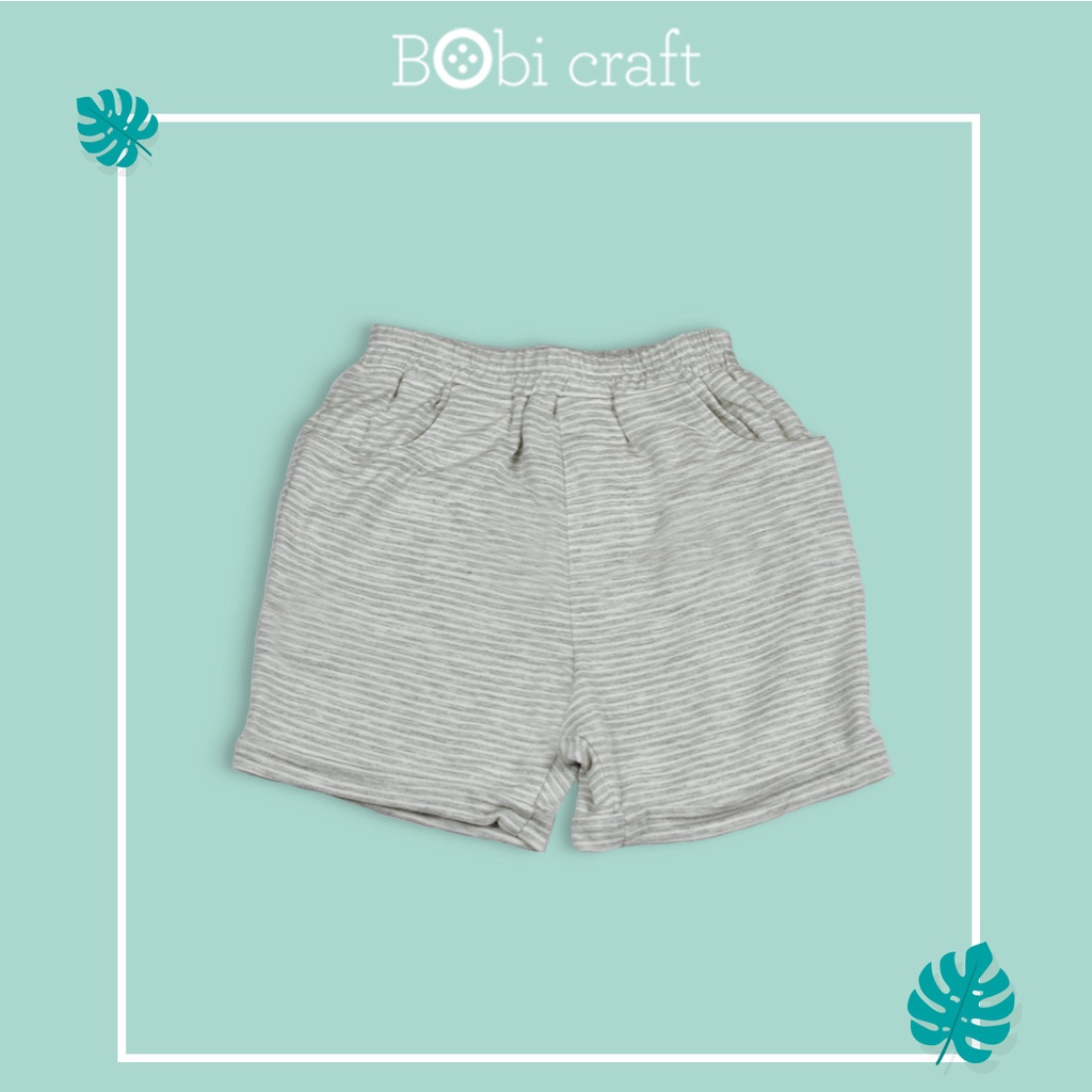 Quần short bé trai sọc Bobi Craft - Cotton hữu cơ organic an toàn