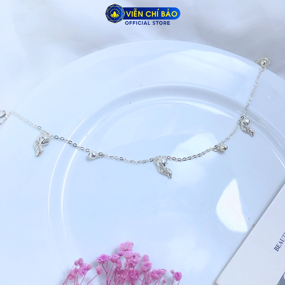 Lắc chân bạc nữ hồ ly mix đá tròn chất liệu bạc S925 thời trang phụ kiện trang sức nữ Viễn Chí Bảo L500028