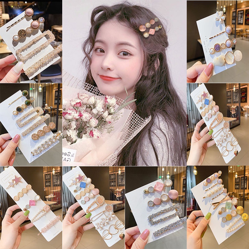 Kẹp tóc đính ngọc trai kiểu Hàn Quốc xinh xắn cho nữ