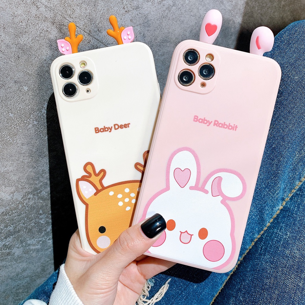 Ốp Lưng Silicon Bảo Vệ CAMERA Hình Nổi BaBy Cute - E072