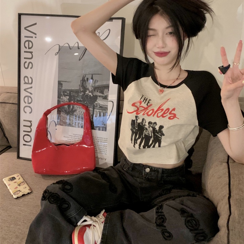 Áo Thun Tay Ngắn Dáng Ôm In Họa Tiết Đơn Giản Thời Trang Mùa Hè Cho Nữ