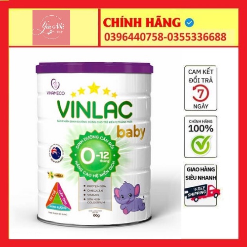 [CHÍNH HÃNG] Sữa Vinlac Baby lon 900g date 2023