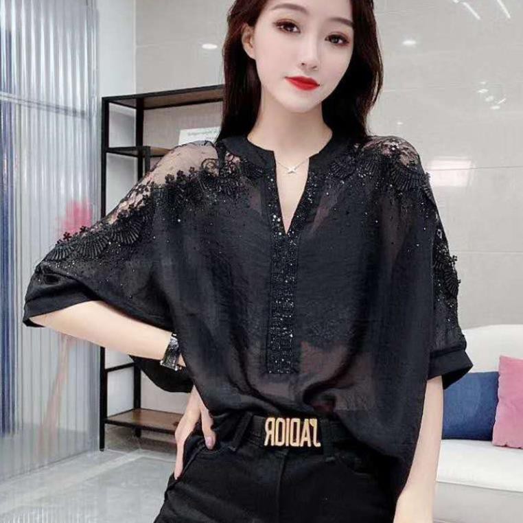 Áo Voan Cánh Dơi Hở Vai Quyến Rũ Thời Trang Hàn Quốc 2020 Đẹp *