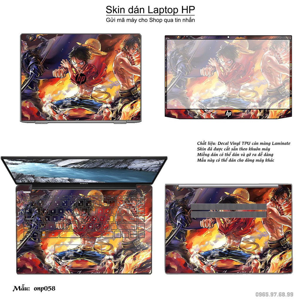 Skin dán Laptop HP in hình One Piece nhiều mẫu 3 (inbox mã máy cho Shop)