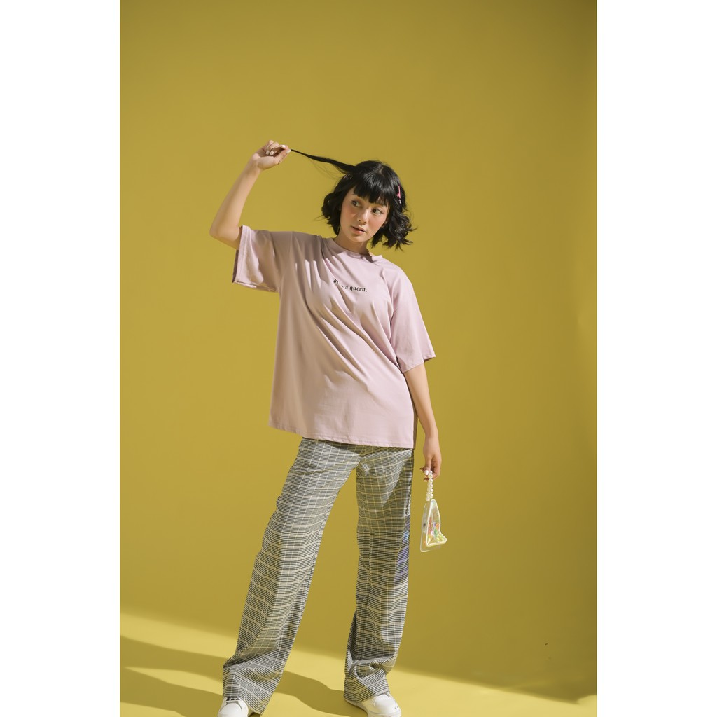 [ Miều ] Quần dài ống rộng họa tiết caro Caro Long Pant
