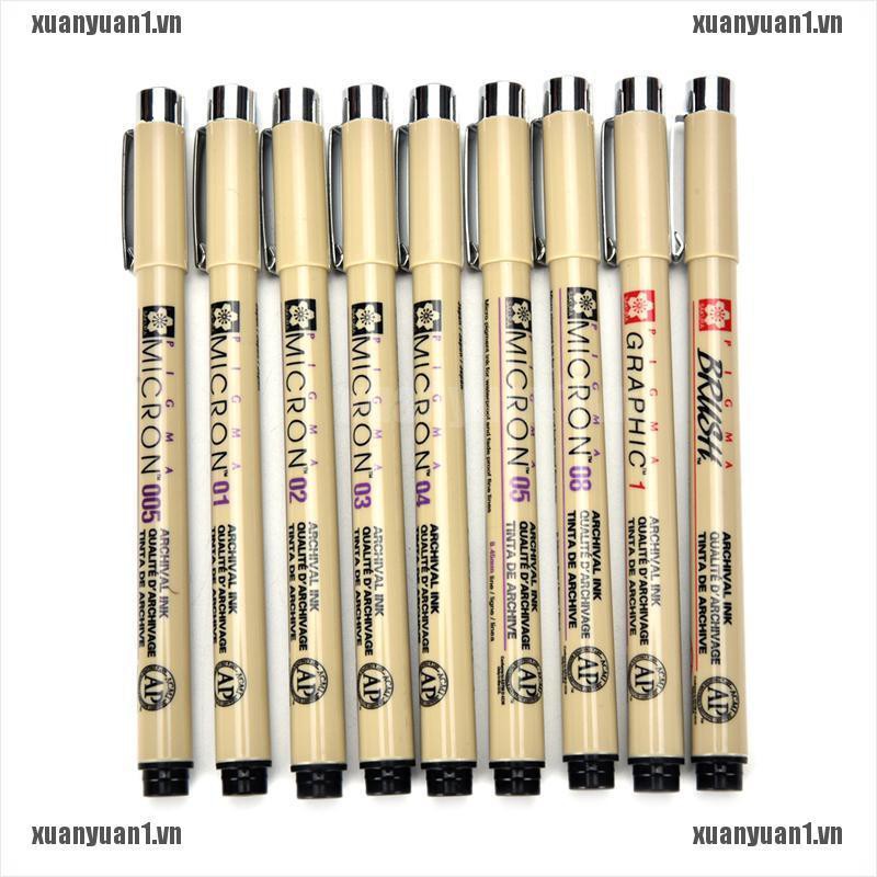 [XUANYUAN1] Set 9 Bút Lông Vẽ Truyện Tranh Pigma Manga Chuyên Nghiệp