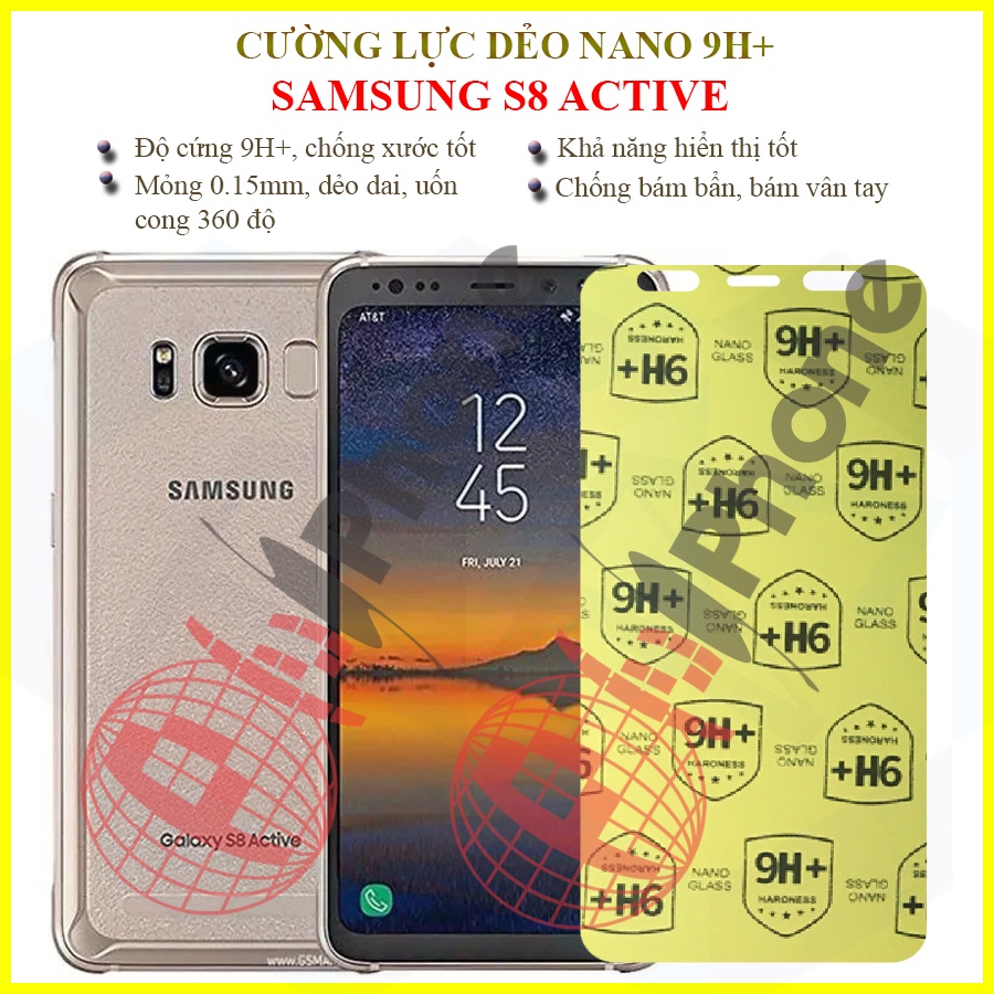 Dán cường lực dẻo nano 9H+ Samsung S8 Active