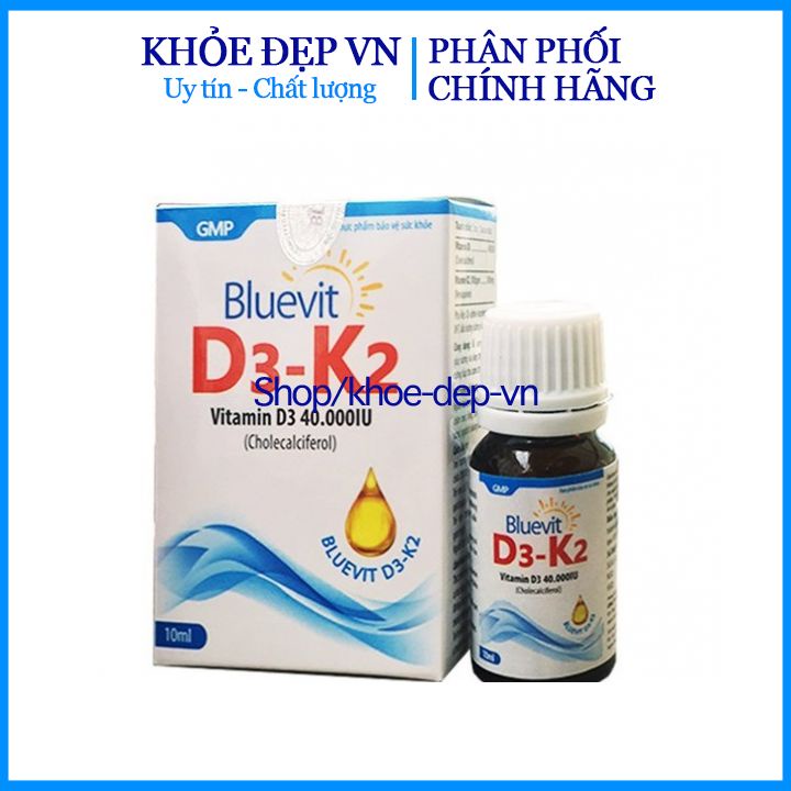 Bluevit D3K2 bổ sung vitamin D3 cho trẻ còi xương- Lọ 10ml