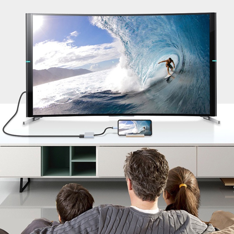 Hub Chuyển Đổi Type-C Sang HDMI-Hub 4K 30Hz 60Hz 2 Trong 1 Độ Nét Cao