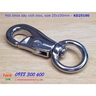 Móc khóa dây xích, dây an toàn inox 304 kích thước 25x100mm - KD25100