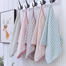 Khăn mặt Hàn kẻ, mềm mịn, thấm hút tốt 30x50cm