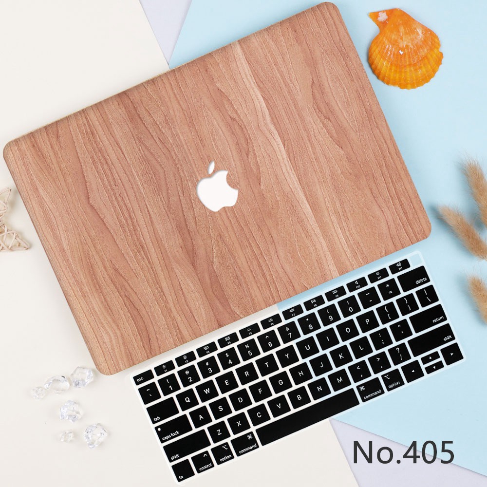 Vỏ bảo vệ laptop Macbook Pro 13.3" 15.4" A2159 A1706 Mac Air họa tiết giả gỗ kèm phụ kiện