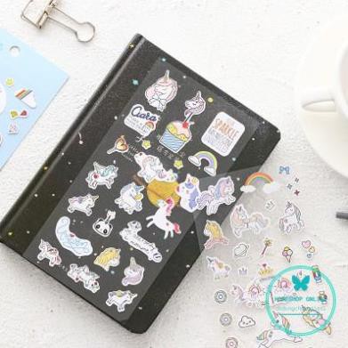 Miếng dán sticker ngựa Unicorn 1 sừng siêu đẹp - S7 Sticker ngựa thần sticker cute sticker dễ thương