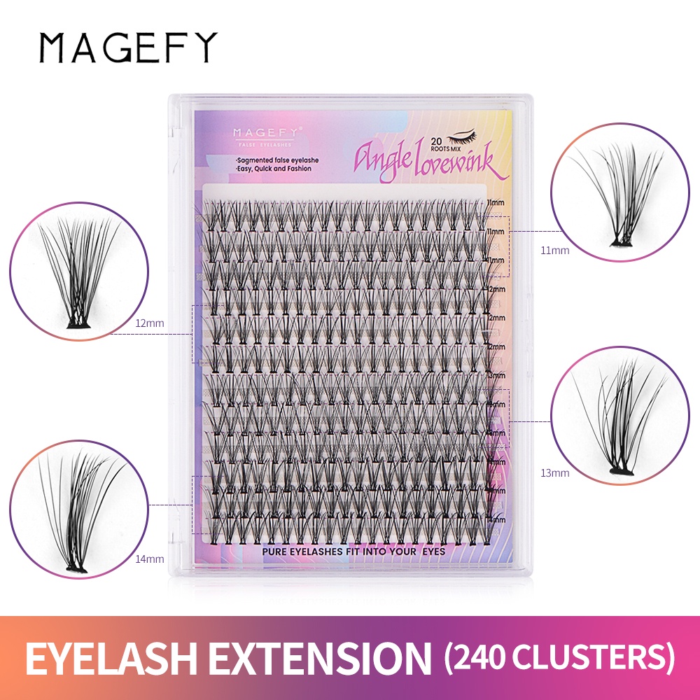 Set 240 lông mi giả MAGEFY 11-14mm cong dài tự nhiên