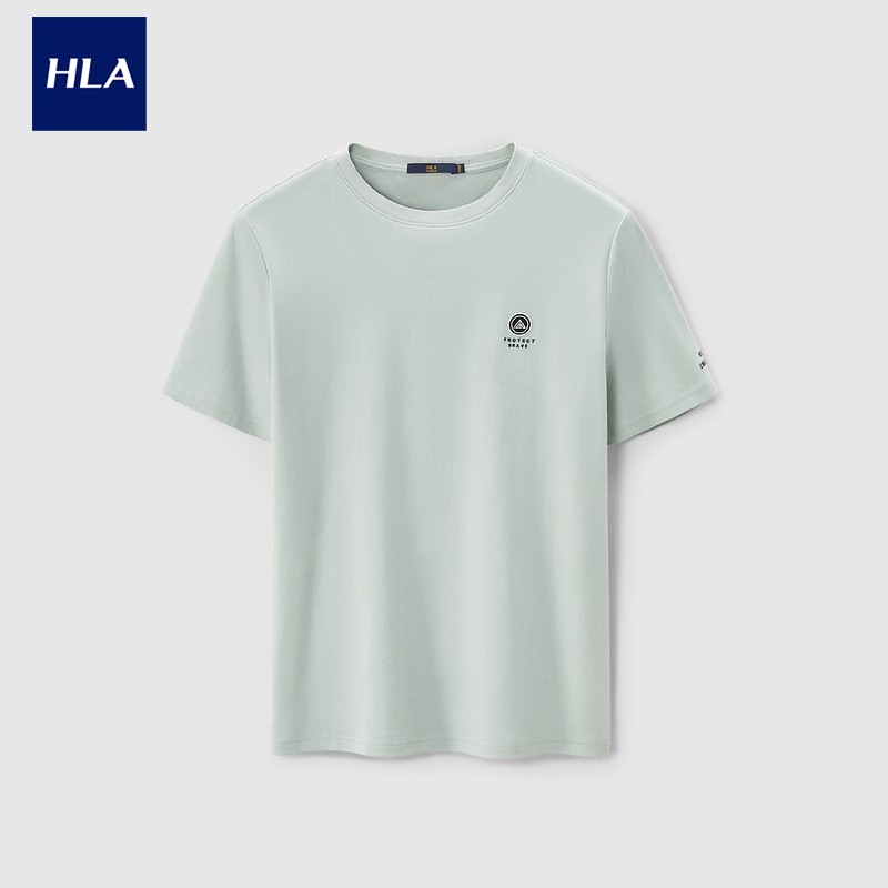 Áo Thun Nam Ngắn Tay Cổ Tròn HLA Round Neck Pure Color Cotton Breathable T-shirt