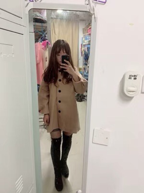 áo dạ ulzzang áo khoác dạ áo dạ nữ đẹp rộng dài trùm mông kiểu dáng hàn quốc | BigBuy360 - bigbuy360.vn