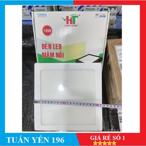 Đèn led ốp trần, đèn mâm 18W Vuông ( Ánh sáng Trắng ) - HT
