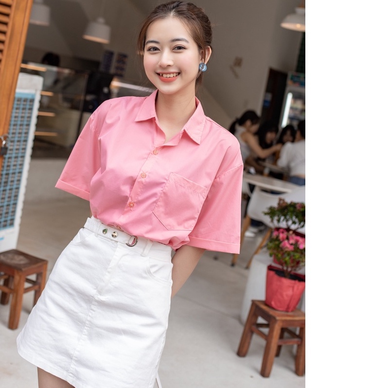Chân Váy Chữ A XONXEN SHOP Hai Nút Bấm Trước Chất Vải Kaki Mềm Mịn Size S M L Mã 9805