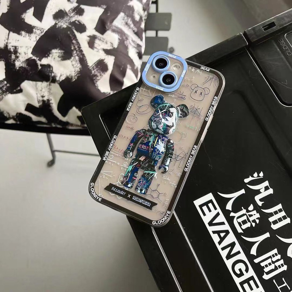 Luxury brand Bear brick Chemical equation Doodle bear phone cases for iphone 13 Pro Max i13 13pro 11 Pro Max i11 iX XS XR Xs MAX 7plus 8plus 7 PLUS 8 PLUS 12Pro 12 Pro Max Protective Back Cover