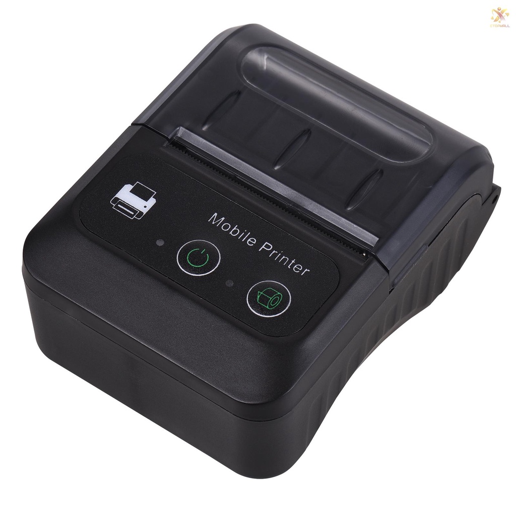 ET Portable Wireless BT 58mm 2 Inch Thermal Receipt Printer Mini USB Bill POS Mobile Printer Support ESC/POS Print Command Compatible with Android/iOS/Windows for Small Business Restaurant Retail Store