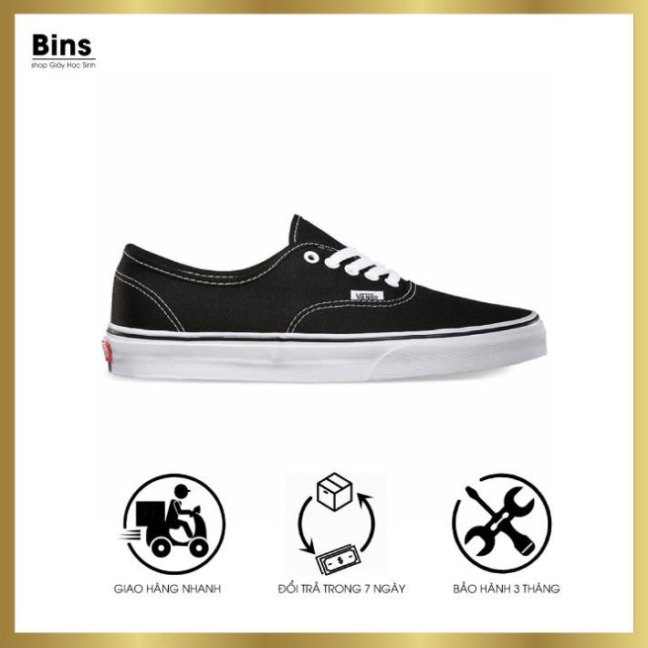 Giày thể thao Van classic nam nữ, Giày vải basic màu đen