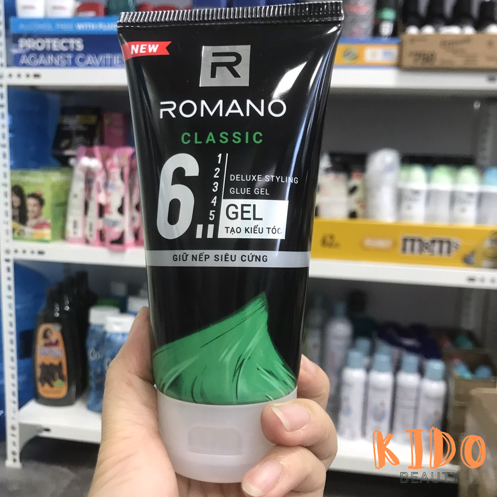 Keo vuốt tóc cứng ROMANO Classic Deluxe Styling Glue Gel 150g - Gel tạo kiểu tóc nam