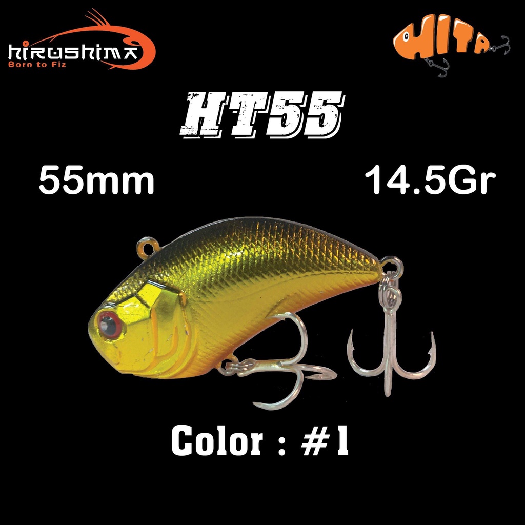 Mồi lure câu cá lóc, cá lăng Hirushima HT55 14.5gram Hita lure phân phối chính hãng