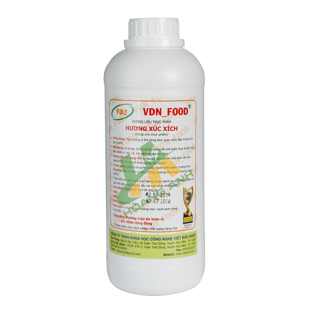 Hương xúc xích VDN - Có thành phần hương xông khói - Chai 1kg