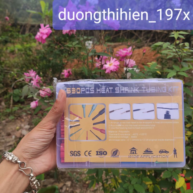 Hộp 530, 580 ống gen co nhiệt - gói 164, 328 gen co nhiệt bọc cách điện cho dây cáp điện