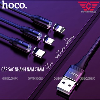 Cáp sạc nhanh nam châm cổng Micro - Type C - Lightning - Hoco U76