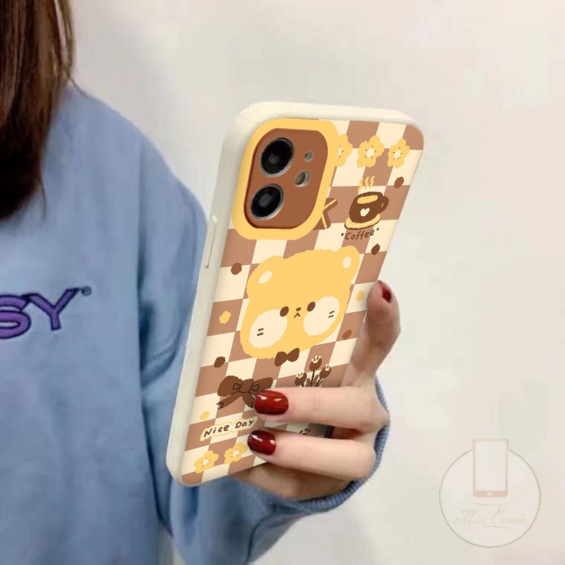Ốp Lưng IPHONE Đầu Gấu Bear Coffe vuông cạnh ốp iphone 6s/6plus/7/8/7plus/8plus/x/xs/xsmax/11/11promax/12/13pro/promax